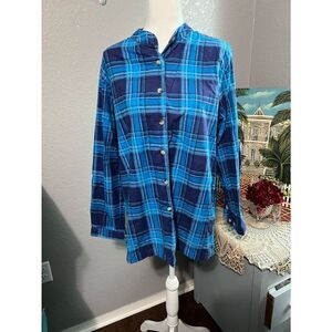 Vintage 1990s looking haband top, large flannel